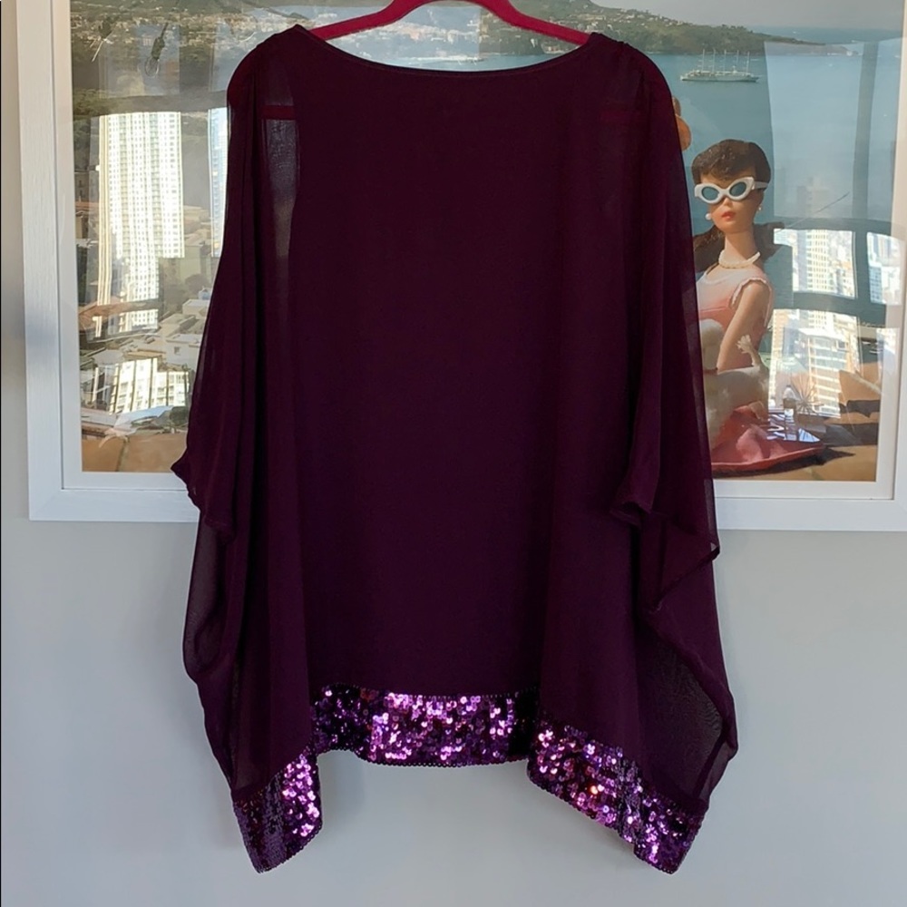 💕HP💕Julie Brown Beth chiffon plum sequin dress - Picture 9 of 12